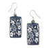 Anju Jewelry Womens Blue Floral Rectangle Silver Patina Earring