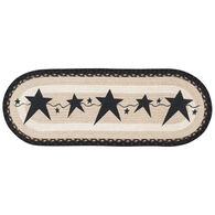 Capitol Earth Primitive Black Stars Oval Patch Runner