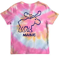 Puppie Love Youth Tie Dye Maine Moose Short-Sleeve Shirt