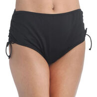 Maxine Swim Group Women's 24th & Ocean Solid Mid Waist Side Tie Hipster Bikini Swimsuit Bottom