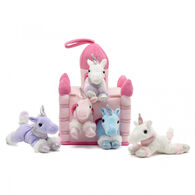 Unipak Designs Plush Pink Castle w/ Unicorns - 5-Piece