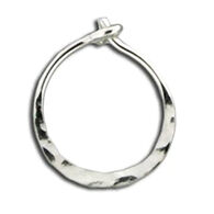 Mark Steel Jewelry Women's 11mm Sterling Silver Hammered Thin Wire Hoop Earring