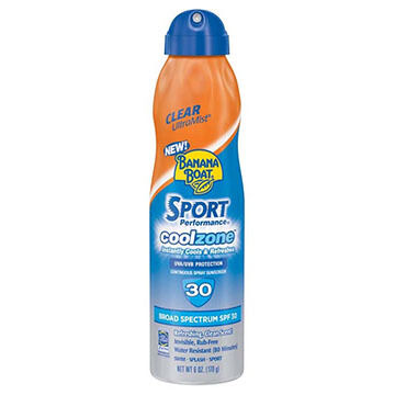 Banana Boat Sport Perofrmance CoolZone SPF 30 Continuous Spray Sunscreen - 6 oz.