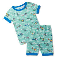 Hatley Boy's Helicopters Short Pajama Set, 2-Piece