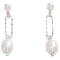 Periwinkle By Barlow Women's Silver Links and Pearls Earring