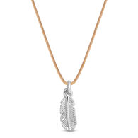 Lucky Feather Women's Lightness of Being Silver Feather Necklace