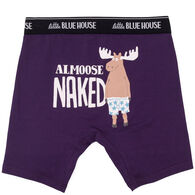 Hatley Little Blue House Men's Almoose Naked Boxer Brief