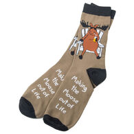 Hatley Little Blue House Men's Making The Moose Out Of Life Crew Sock