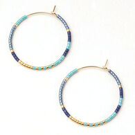 Scout Curated Wears Women's Chromacolor Miyuki Small Hoop Earring - Cobalt Multi/Gold