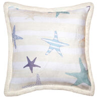 Carstens Inc. Starfish Coastal Plush Sherpa Fleece Throw Pillow