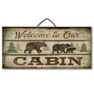 Highland Home Welcome To Our Cabin Slatted Pallet Wood Sign