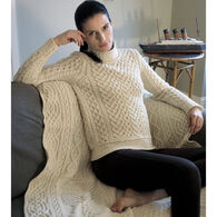 Aran Crafts Women's Hearts High Neck Sweater
