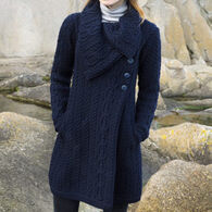 Aran Crafts Women's Burren Chunky Collar Sweater Coat