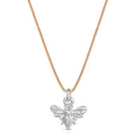 Lucky Feather Women's Bee Happy Silver Bee Necklace