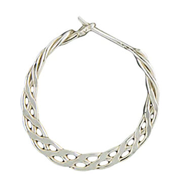 Mark Steel Jewelry Womens Mini Braided Hoop Sterling Silver Earring
