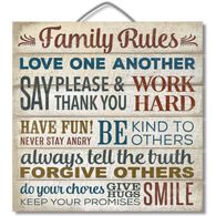 Highland Home Family Rules Slatted Pallet Wood Sign
