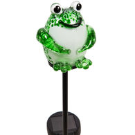 Evergreen Glass Frog Solar Garden Stake