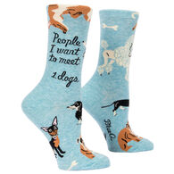 Blue Q Women's People I Want To Meet: Dogs Crew Sock
