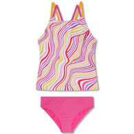Speedo Girl's Print Tankini Swimsuit Set, 2-Piece