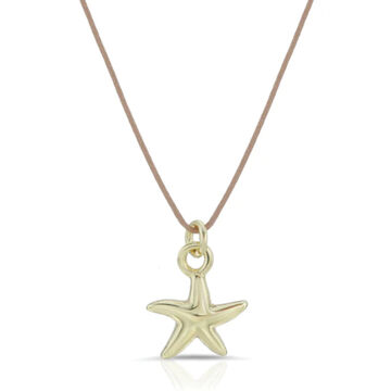 Lucky Feather Womens Ocean Life Gold Starfish Necklace