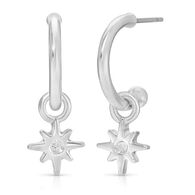 Lucky Feather Women's Brilliant You Starburst Hoop Earring