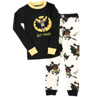 Lazy One Boy's Bat Moose Pajama Set, 2-Piece